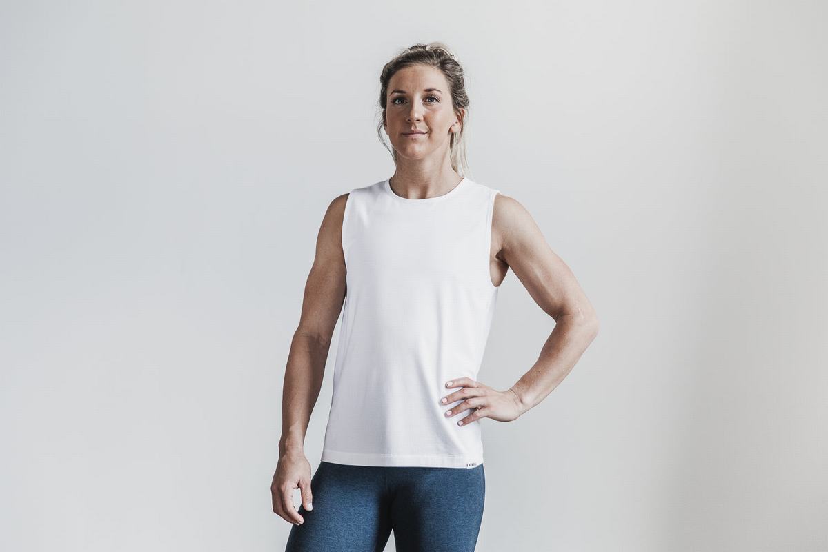 Nobull Lightweight Sleeveless Women\'s T Shirts White | Australia (TV5762)